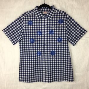 ✨Quacker Factory Gingham Nautical Button Down